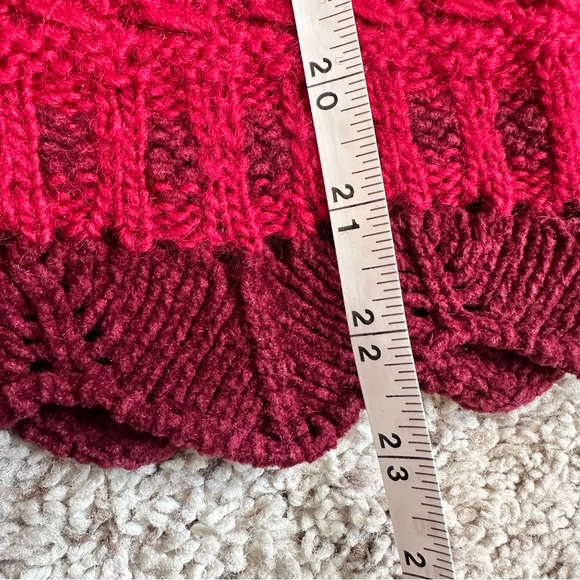 Bell sleeve wool sweater cardigan J.Jill burgundy - Picture 7 of 7